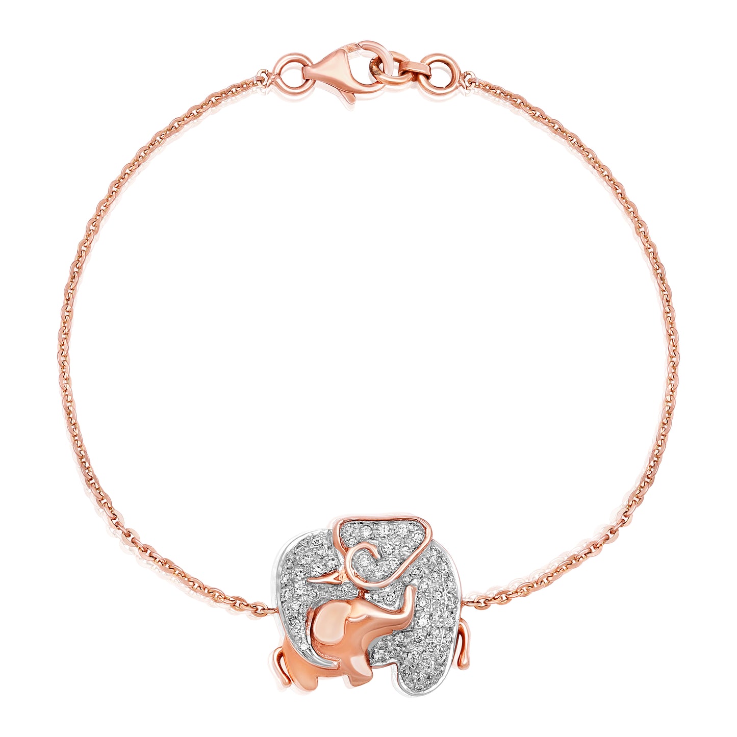 Mother Elephant's Embrace - Diamond Tennis Bracelet