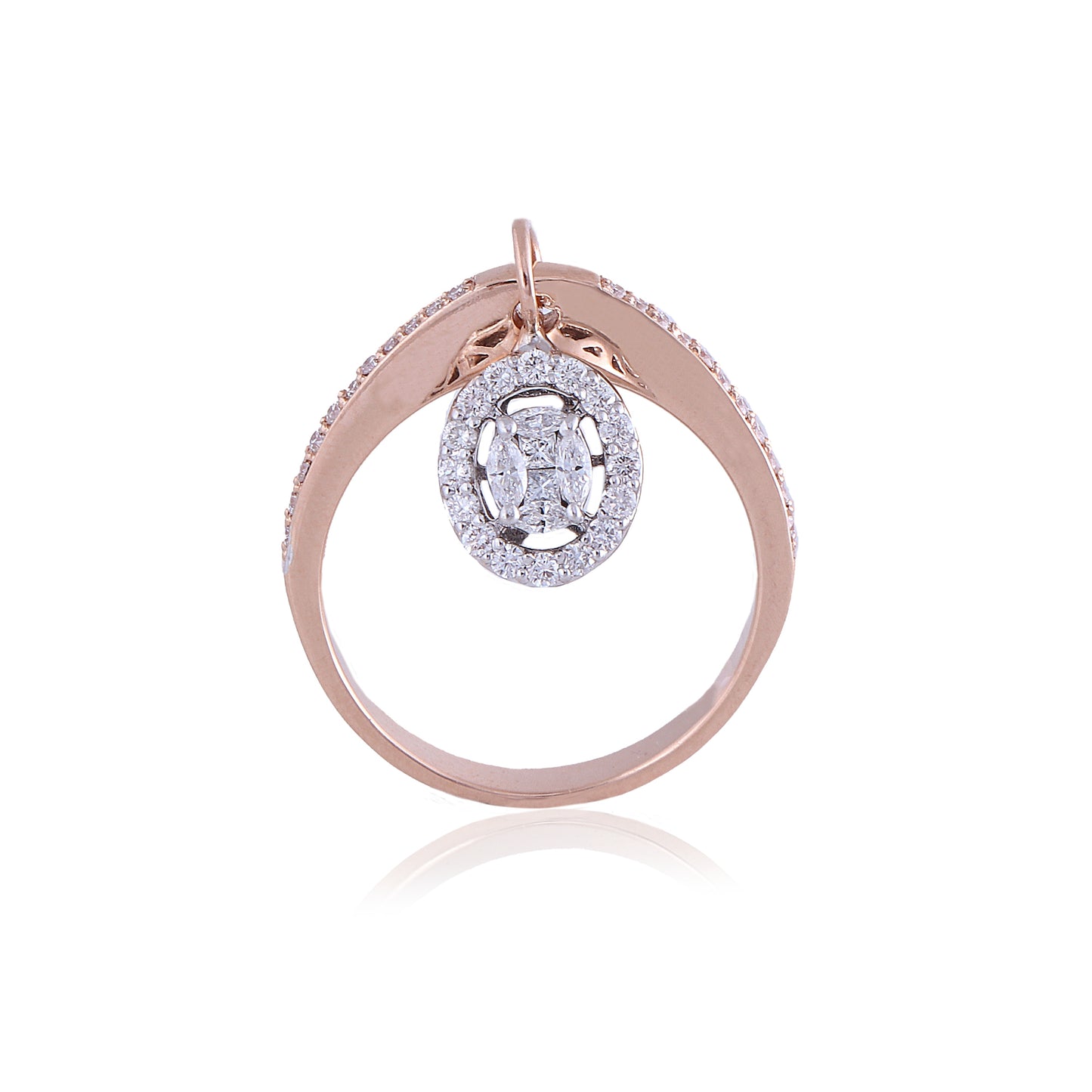Dangling Oval Diamond Ring