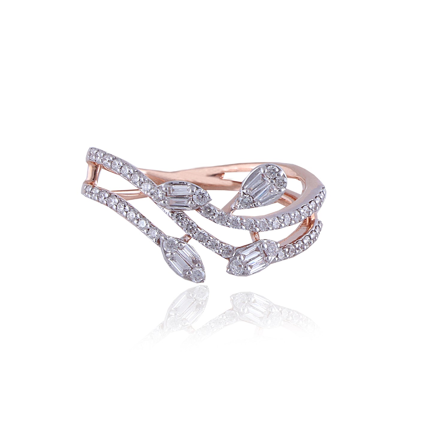 Wavy Baguette Diamond Ring