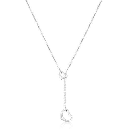Open Heart White Gold Pendant Necklace