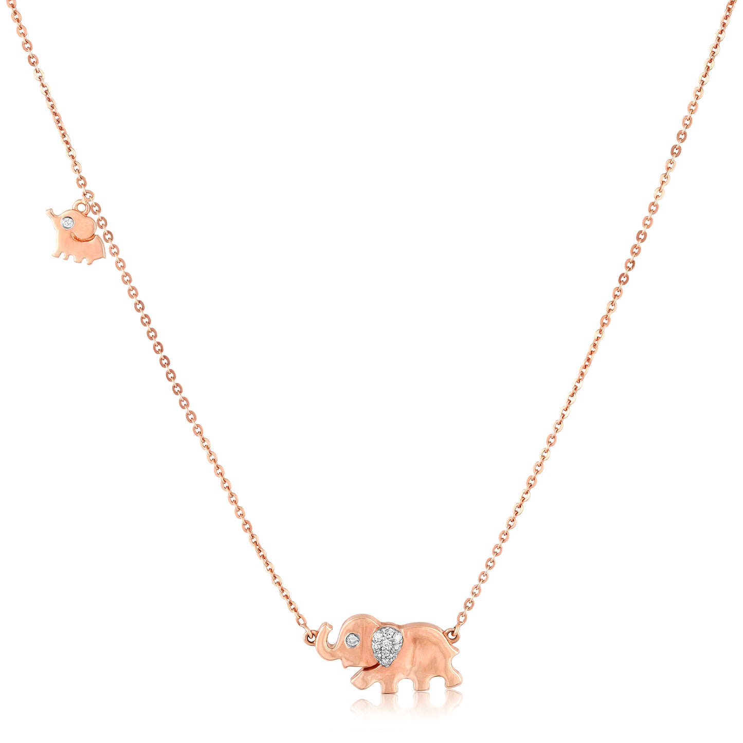 Mother Elephant's Embrace - Diamond Pendant Chain